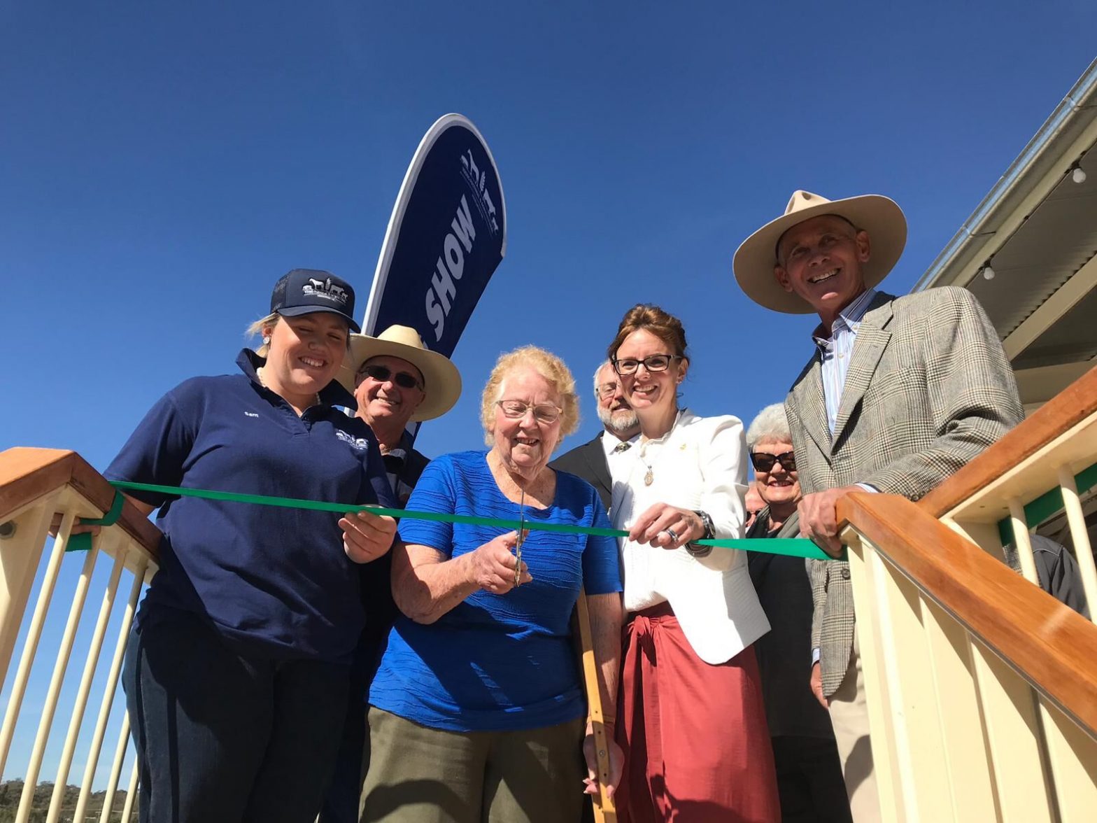 Ribbon cutting for grandstand opening